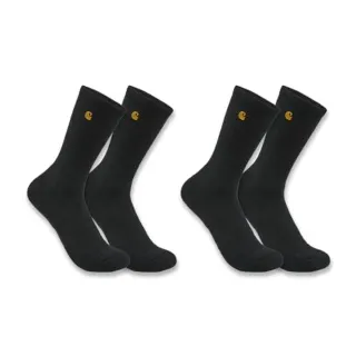 Chaussettes Carhartt Midweight Crew noir pur 2 paires - M