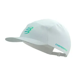 Casquette running compressport 5 panneaux blanc/bleu royal/bleu/v