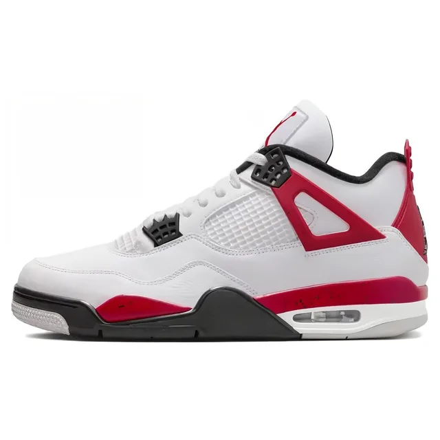 Air Jordan 4 Retro Red Cement Men Sneakers White Fire-Red Black DH6927-161 40.5 - EU