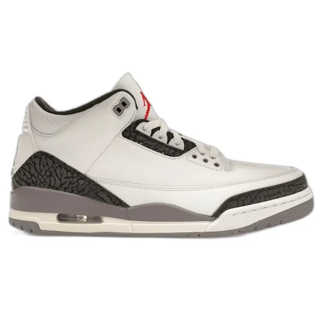 Air Jordan 3 Retro Cement Grey Blanc Sommet-Blanc Rouge Feu CT8532-106