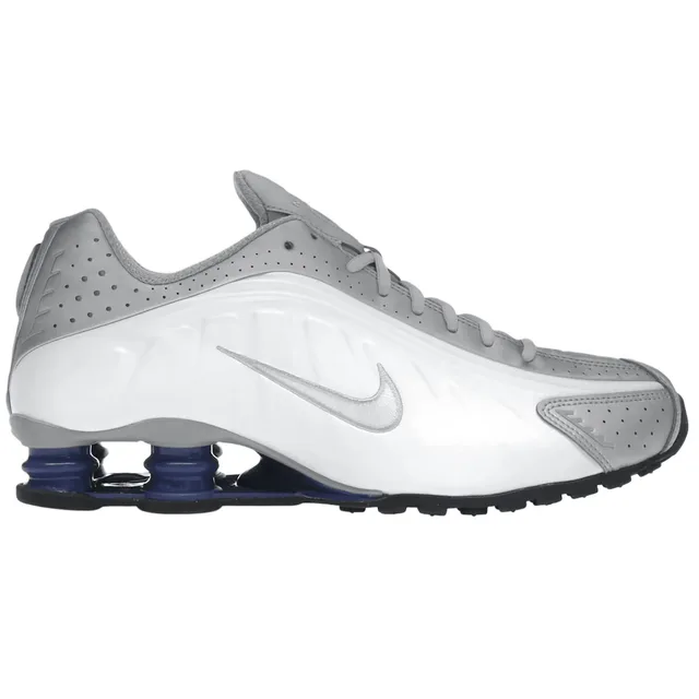 Baskets Nike Shox R4 Argent Métallique Bleu Royal Profond Homme Blanc HQ1988-102