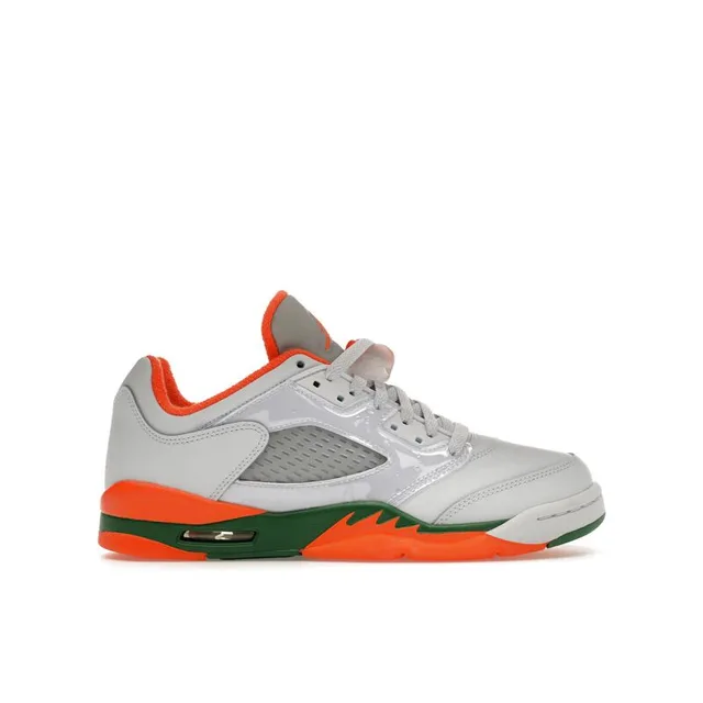 Air Jordan 5 Retro Low GS Hurricanes Chaussures pour Enfants Gris Football-Gris Orange Brillant FQ1293-018
